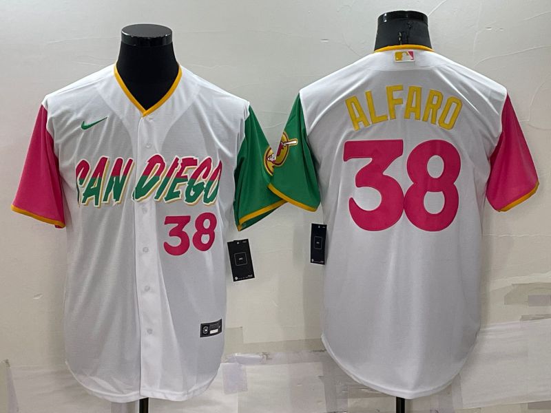 Men San Diego Padres #38 Alfaro White City Edition Game Nike 2022 MLB Jerseys->san diego padres->MLB Jersey